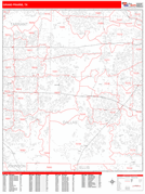 Grand Prairie Digital Map Red Line Style